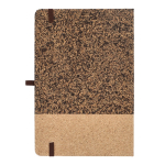 Cuaderno con tapa de corcho y café molido A5 con hojas a rayas color natural tercera vista