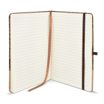 Cuaderno con tapa de corcho y café molido A5 con hojas a rayas color natural cuarta vista