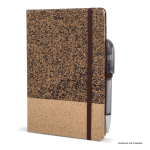 Cuaderno con tapa de corcho y café molido A5 con hojas a rayas color natural quinta vista