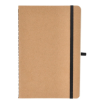 Cuaderno de tapa blanda de papel kraft FSC A5 con hojas a cuadros color negro segunda vista