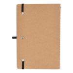 Cuaderno de tapa blanda de papel kraft FSC A5 con hojas a cuadros color negro tercera vista