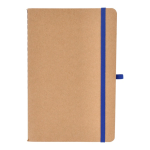 Cuaderno de tapa blanda de papel kraft FSC A5 con hojas a cuadros color azul segunda vista