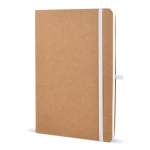 Cuaderno de tapa blanda de papel kraft FSC A5 con hojas a cuadros color blanco