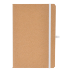 Cuaderno de tapa blanda de papel kraft FSC A5 con hojas a cuadros color blanco segunda vista