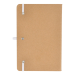 Cuaderno de tapa blanda de papel kraft FSC A5 con hojas a cuadros color blanco tercera vista
