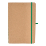 Cuaderno de tapa blanda de papel kraft FSC A5 con hojas a cuadros color verde segunda vista