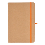Cuaderno de tapa blanda de papel kraft FSC A5 con hojas a cuadros color naranja segunda vista
