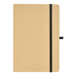 Cuaderno de cartón con detalles en color A5 páginas a rayas color negro segunda vista