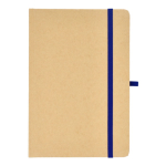 Cuaderno de cartón con detalles en color A5 páginas a rayas color azul segunda vista