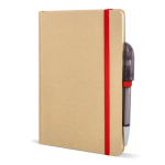 Cuaderno de cartón con detalles en color A5 páginas a rayas color rojo quinta vista