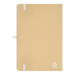 Cuaderno de cartón con detalles en color A5 páginas a rayas color blanco tercera vista