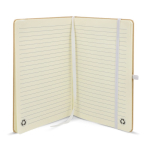 Cuaderno de cartón con detalles en color A5 páginas a rayas color blanco cuarta vista