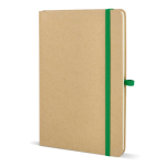 Cuaderno de cartón con detalles en color A5 páginas a rayas color verde