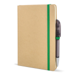 Cuaderno de cartón con detalles en color A5 páginas a rayas color verde quinta vista