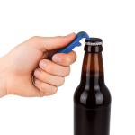 Llavero abrebotellas multiusos 3 en 1 de aluminio de colores color azul tercera vista