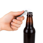 Llavero abrebotellas multiusos 3 en 1 de aluminio de colores color plateado tercera vista