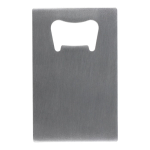 Abrebotellas hecho de acero inoxidable en forma de tarjeta de crédito color plateado