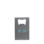 Abrebotellas hecho de acero inoxidable en forma de tarjeta de crédito vista principal