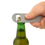 Abrebotellas hecho de acero inoxidable para personalizar color plateado segunda vista
