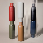 Botella térmica de acero reciclado con un tapón de presión 500ml color negro cuarta vista