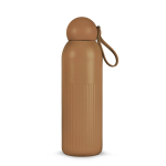 Botella térmica de acero monocromática con tapón redondo con asa 500ml color marrón