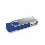 USB hecho a medida de plástico con clip metal giratorio hecho en EU color azul vista ángulo frontal izquierdo