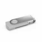 USB hecho a medida de plástico con clip metal giratorio hecho en EU color blanco vista ángulo frontal izquierdo