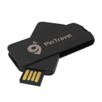 Memoria USB hecha a medida de plástico giratoria hecha en Europa color negro vista con impresión