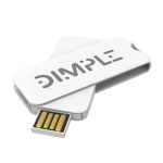 Memoria USB hecha a medida de plástico giratoria hecha en Europa color blanco vista con impresión