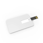 Tarjeta USB hecha a medida con forma ultradelgada hecha en Europa color blanco vista ángulo frontal izquierdo