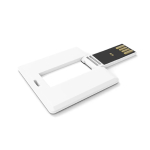 Memoria USB hecha a medida, hecha en Europa, desplegable y cuadrada color blanco vista ángulo trasero izquierdo