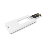 Memoria USB hecha a medida formato Mini Card hecha en Europa color blanco vista ángulo trasero izquierdo