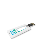 Memoria USB hecha a medida formato Mini Card hecha en Europa color blanco vista de impresión