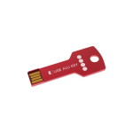 USB hecho a medida de metal y en formato llave hecho en Europa color rojo vista con impresión