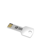 USB hecho a medida de metal y en formato llave hecho en Europa color plateado vista de impresión