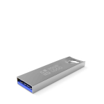USB hecho a medida de metal, hecho en Europa, con agujero anclado color plateado vista de impresión