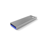 USB hecho a medida de metal para el juego de llaves, hecho en Europa color plateado vista ángulo frontal izquierdo