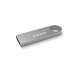 USB hecho a medida de metal, pequeño y adjuntable, hecho en Europa color plateado vista con impresión