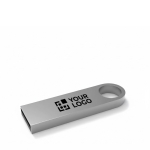 USB hecho a medida de metal, pequeño y adjuntable, hecho en Europa color plateado vista de impresión