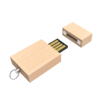 USB hecho a medida de madera con cierre imantado hecho en Europa color madera clara vista ángulo trasero izquierdo