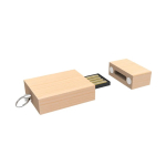 USB hecho a medida de madera con cierre imantado hecho en Europa color madera clara vista detalle