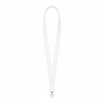 Lanyard hecho a medida de poliéster para sublimar con mosquetón o clip color blanco septima vista
