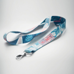Lanyard hecho a medida de poliéster para sublimar con mosquetón o clip color blanco