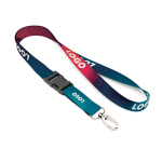 Lanyard poliéster hecho a medida hebilla desmontable para sublimar color blanco