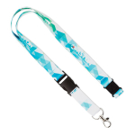 Lanyard poliéster hecho a medida hebilla desmontable para sublimar color blanco