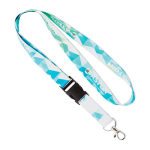 Lanyard poliéster hecho a medida hebilla desmontable para sublimar color blanco