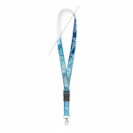 Lanyard poliéster hecho a medida hebilla desmontable para sublimar color blanco vista de impresión