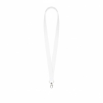 Lanyard hecho a medida de RPET para sublimar con mosquetón o clip color blanco septima vista