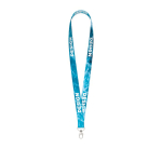 Lanyard hecho a medida de RPET para sublimar con mosquetón o clip color blanco