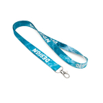 Lanyard hecho a medida de RPET para sublimar con mosquetón o clip color blanco